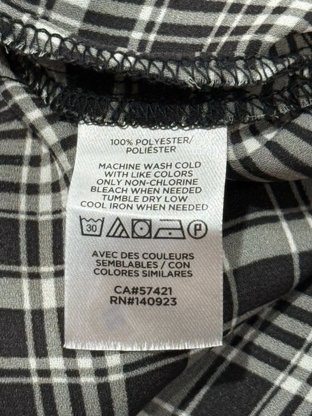 LOFT Plaid Sleeveless Blouse Mock Neck Zip Back Career Chic Preppy Chiffon Large - Picture 12 of 12